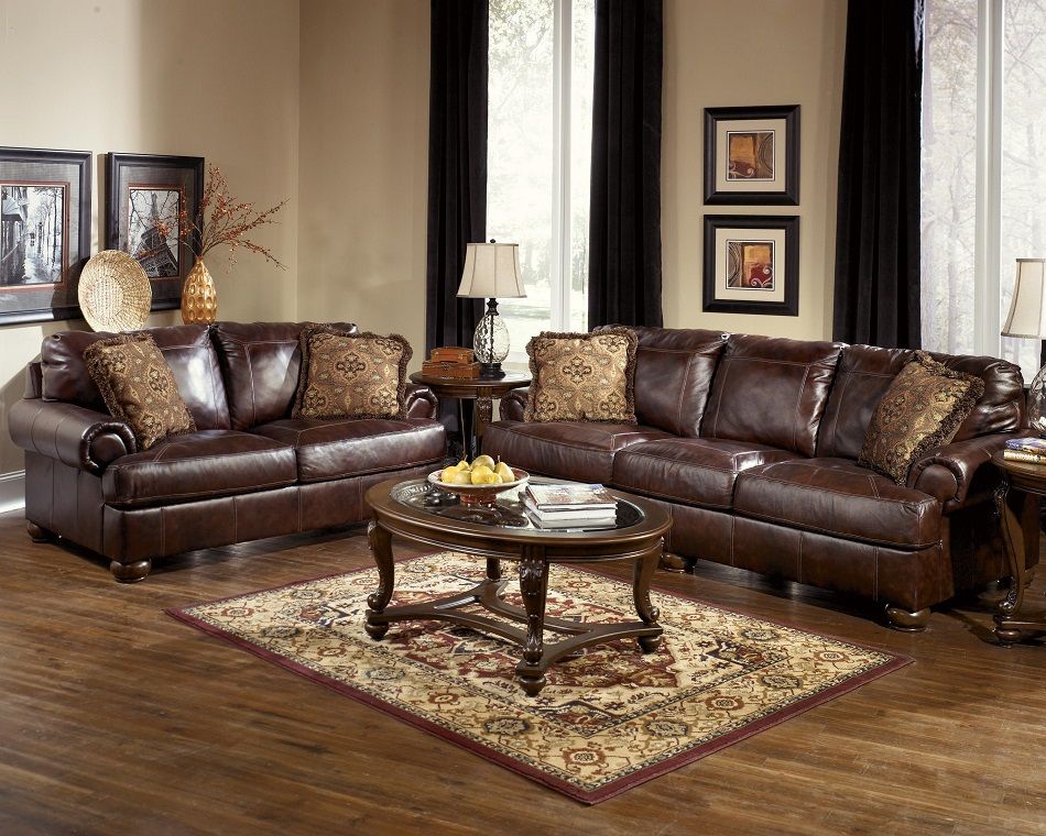 Ashley Furniture Axiom Collection 42000, Ashley Furniture Dark Brown Leather Sofa