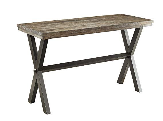 Grey Wood Metal Sofa Table, Coaster Driftwood Sofa Table
