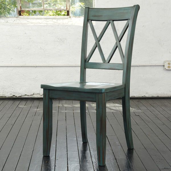 Antique Blue Green Dining Chair, Ashley Furniture Dining Arm Chairs