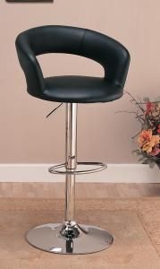 Rec Room 120346 Black Contemporary Adjustable Bar Stool
