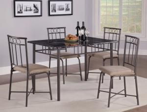 Marian Collection 150114 Faux Marble Casual Dining Table Set