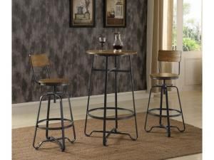 Coaster 182003 Tobacco & Textured Black 3 PC Bar Set