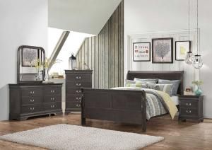Hershel 201131 Charcoal Grey  Sleigh Bedroom Set