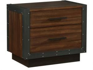 Scott Living Ellison 205242 Rustic Modern Industrial Acacia Night Stand