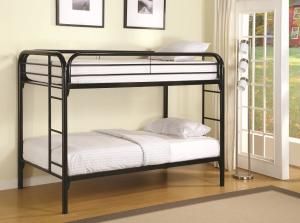 Wyatt Collection 2256K Black Metal Twin Twin Bunk Bed