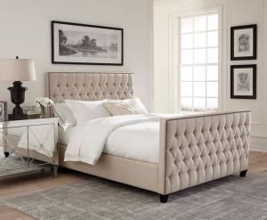 Saratoga 300714T Twin Upholstered Bed Oatmeal