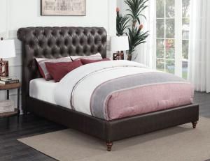 Gresham 301097F Full Upholstered Bed in Brown Leatherette