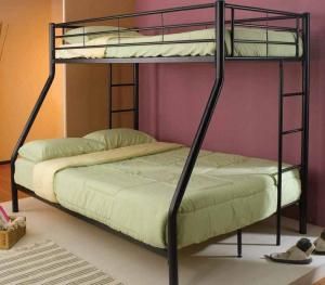 Elijah Collection 460062B Black Metal Twin Full Bunk Bed