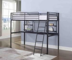 Boltzero Collection 460473T Black Twin Workstation Loft Bunk Bed