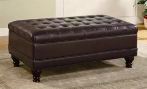 Storage Ottoman Collection 501041 Brown Vinyl