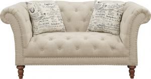 Josephine Collection by Coaster 508182 Oatmeal Linen Fabric Loveseat
