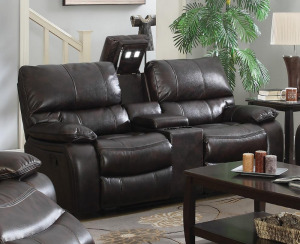 Willemse Dark Brown Leatherette Motion Reclining Loveseat 601932 by Coaster