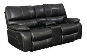 Willemse Black Leatherette Motion Reclining Loveseat 601935 by Coaster