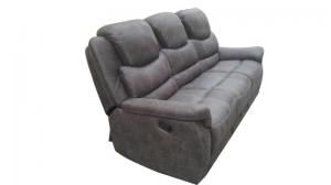 Wyatt by Coaster 602451 Grey Coated Microfiber Fabric Reclining Sofa