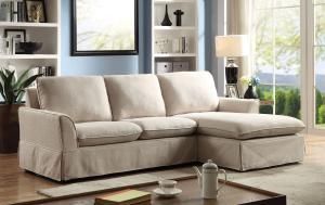Maxine 6379BG Beige Knife Edge Sectional Sofa