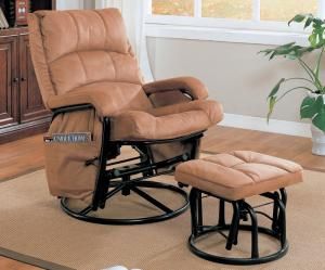 Goble Collection 650005 Brown Microfiber Glider Rocker Recliner