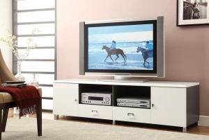 Klein Collection 700910 White Contemporary TV Stand