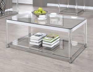 Coaster 720748 Chrome & Clear Acrylic Finish Coffee Table