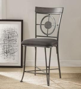Landis by Acme 73182 Gun Metal Counter Height Chair Set of 2