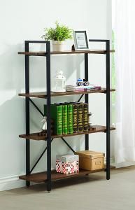 Conrad Collection 800336 Four-Tier Brown and Black Bookcase