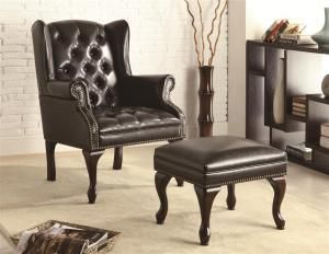 Wing Chair Collection 900262 Accent Chair & Ottoman