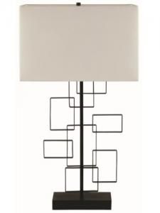 Black-Finish 902965 Rectangle Design Table Lamp