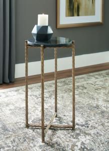 A4000076 Brycewood Ashley Accent Table Black Granite and Gold Finish