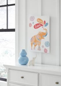 A8000269 Domani Ashley Elephant Multicolor Wall Art Gallery Wrapped Canvas