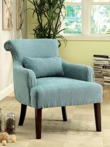 Agalva AC6113BL Flared Scroll Back Accent Chair