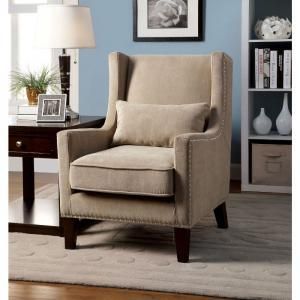 Tomar AC6115IV Nail Head Trim Wingback Design Accent Chair
