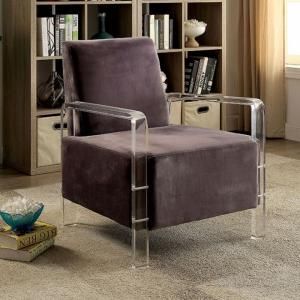 Shelia AC6187GY Clear Acrylic Frame Accent Chair
