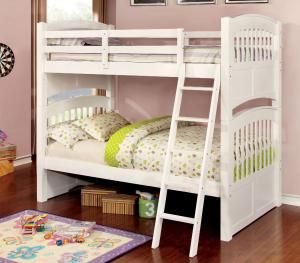 Cassia Collection BK925 White Convertible Twin/Twin Bunk Bed