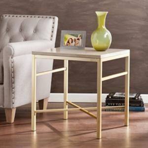 CK3942 Orinda By Southern Enterprises Faux Stone End Table - Travertine