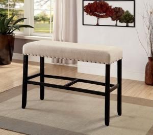 Sania II by Furniture of America CM3324BK-BBN Bar Height Bench