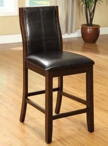 Clayton II by Furniture of America CM3339DK-PC Counter Height Bar Stool Set of 2