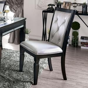 Alena by Furniture of America Black & Silver Dining Chairs