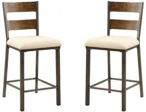 Jazlyn II by Furniture of America CM3686PC Counter Height Bar Stool Set of 2