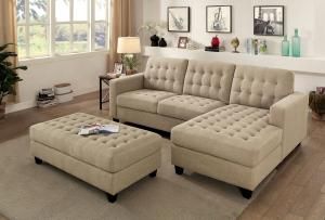 Norma Deep Tufted Sectional with Ottoman CM6440 by Furniture of America