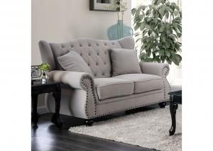 Ewloe Light Gray Fabric Loveseat CM6572GY-LV by Furniture of America