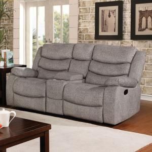 Castleford Light Gray Fabric Reclining Loveseat CM6940-LV by Furniture of America