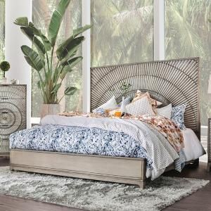 Kamalah Antique Gray Finish California King Bed CM7521CK by Furniture of America