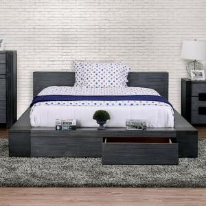 Janeiro Gray Finish King Bed CM7629GYEK by Furniture of America
