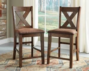 Ashley Redlands Warm Brown D392-124 Barstool Set of 2
