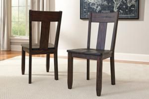 Ashley D658-01 Trudell Dining Chair Set of 2 in Dark Brown