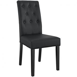 Confer EEI-1382-BLK Black Vinyl Dining Side Chair