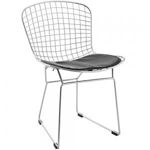 CAD EEI-161-BLK Metal Dining  Side Chair with Black Seat