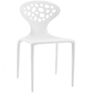 Animate EEI-1702-WHI White Modern Droplet Dining Side Chair
