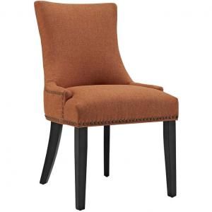 Marquis EEI-2229-ORA Orange Fabric with Nailhead Trim Dining Side Chair