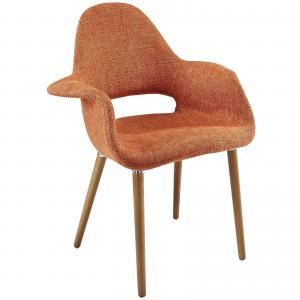 Aegis EEI-555 Orange Mid Century Modern Twill Dining Arm Chair