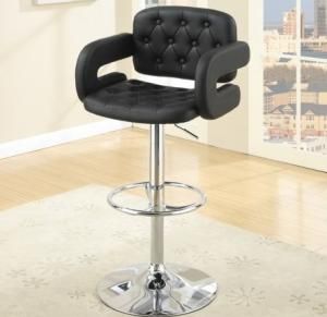 Poundex F1561 Black Contemporary Bar Height Chair